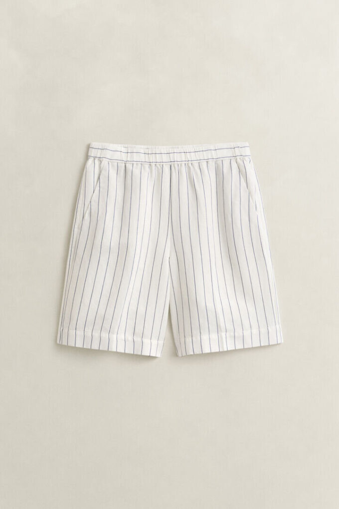 Striped Linen Blend Shorts