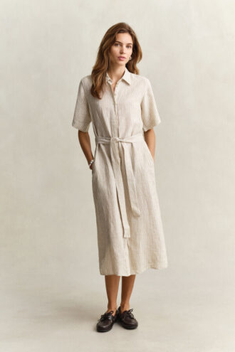 Striped Linen Shirt Dress