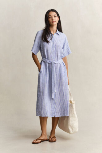 Striped Linen Shirt Dress