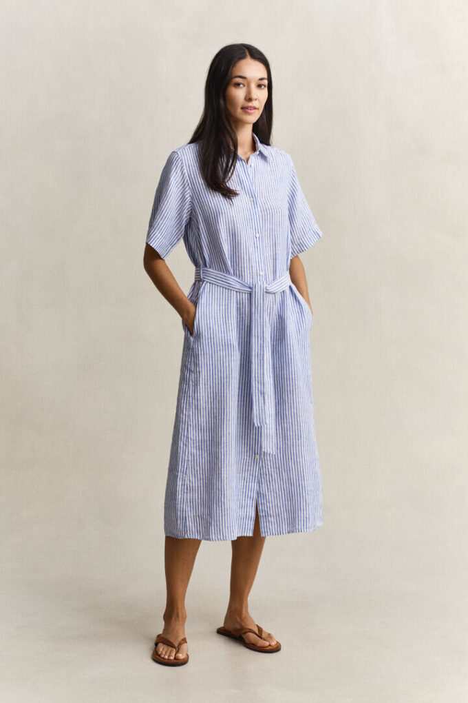 Striped Linen Shirt Dress