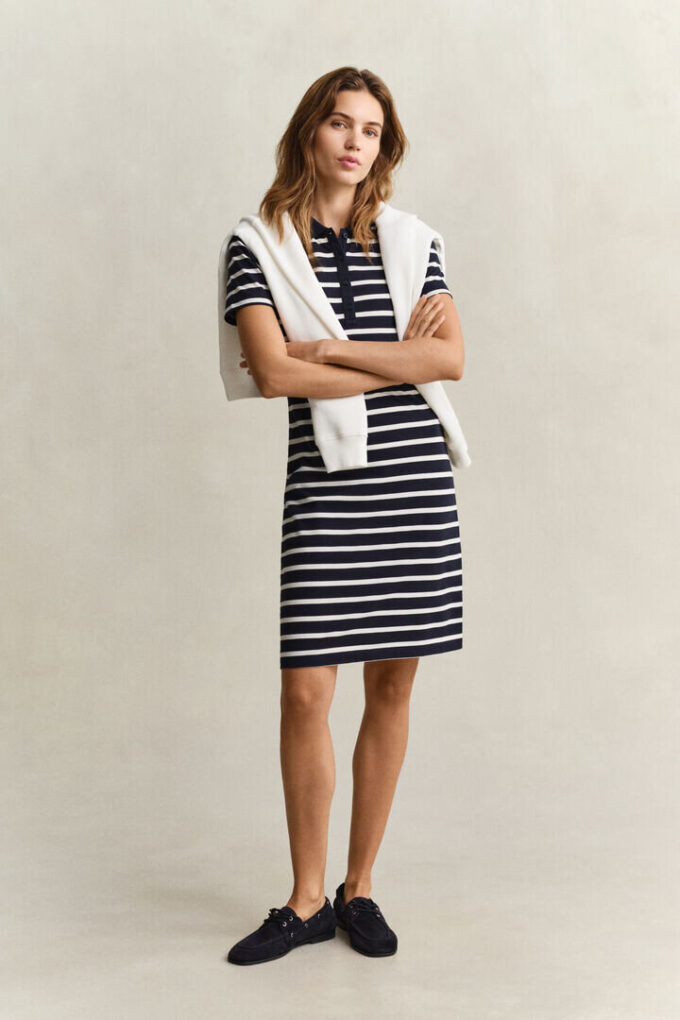 Striped Piqua Polo Dress