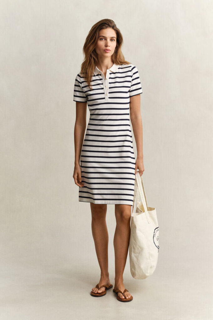 Striped Piqua Polo Dress