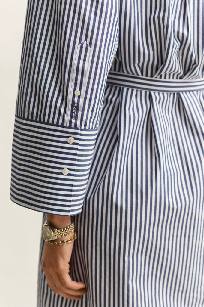 Striped Poplin Shirt Dress