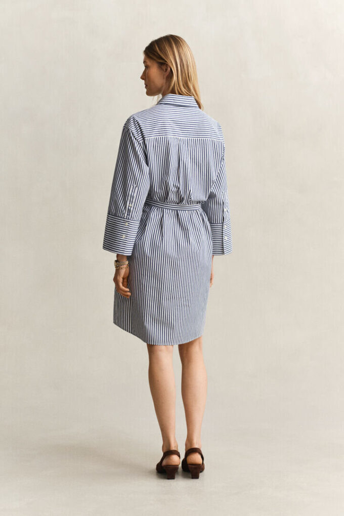 Striped Poplin Shirt Dress
