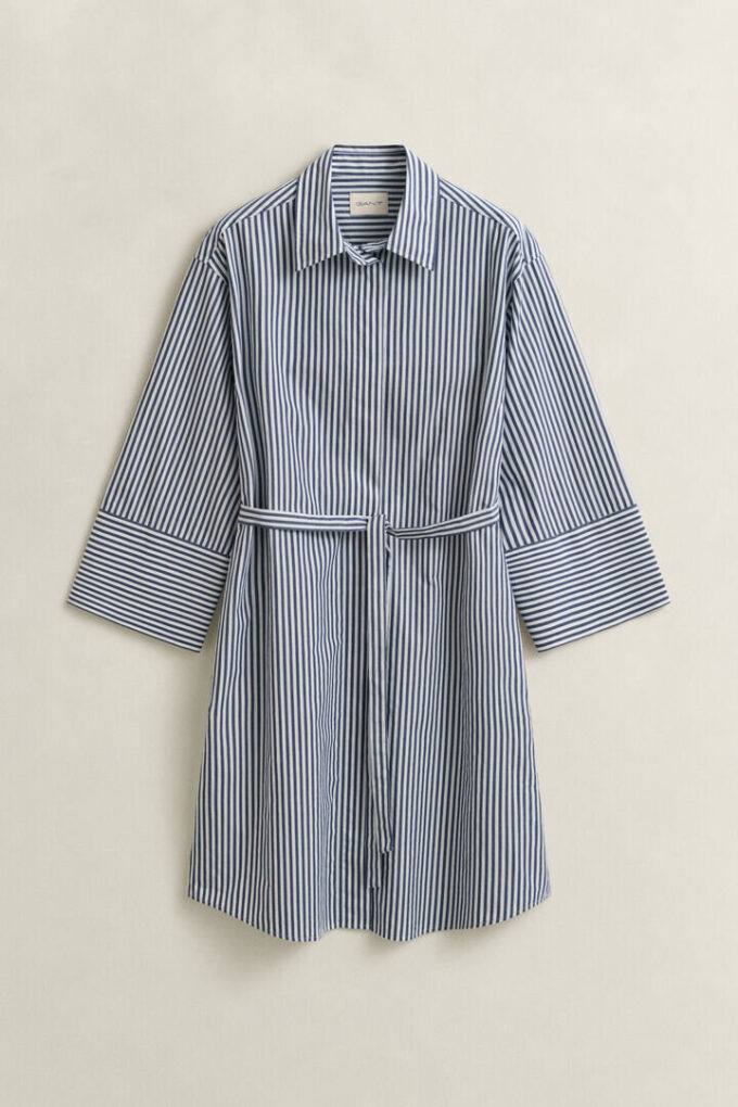 Striped Poplin Shirt Dress