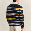 Striped Rib Polo Sweater