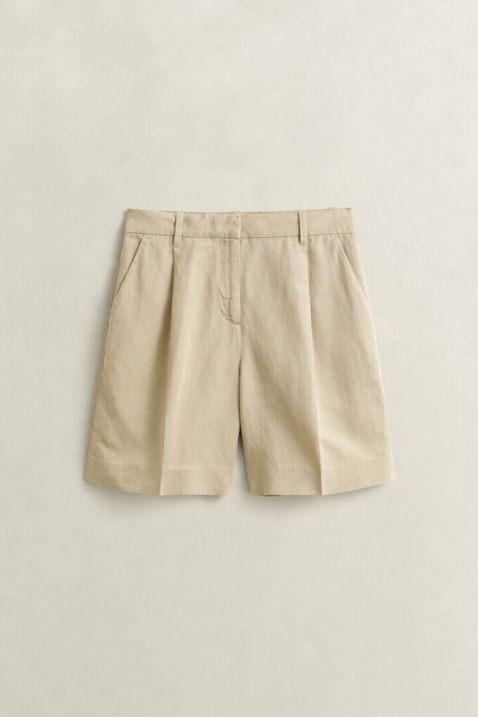 Tailored Linen Blend Shorts