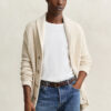 Textured Cotton Blend Cardigan