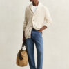 Textured Cotton Blend Cardigan
