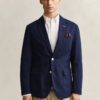 Textured Cotton Blend Suit Jacket