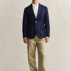 Textured Cotton Blend Suit Jacket