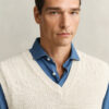 Textured Cotton Blend Vest