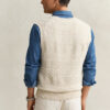Textured Cotton Blend Vest