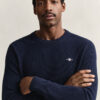 Textured Cotton Crew Neck Sweater