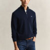 Textured Cotton Half-Zip Sweater