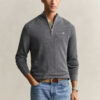 Textured Cotton Half-Zip Sweater