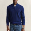 Textured Cotton Half-Zip Sweater