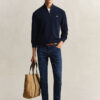 Textured Cotton Half-Zip Sweater