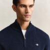 Textured Cotton Half-Zip Sweater