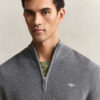 Textured Cotton Half-Zip Sweater