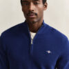 Textured Cotton Half-Zip Sweater