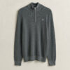 Textured Cotton Half-Zip Sweater
