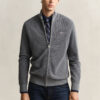 Textured Cotton Zip Cardigan