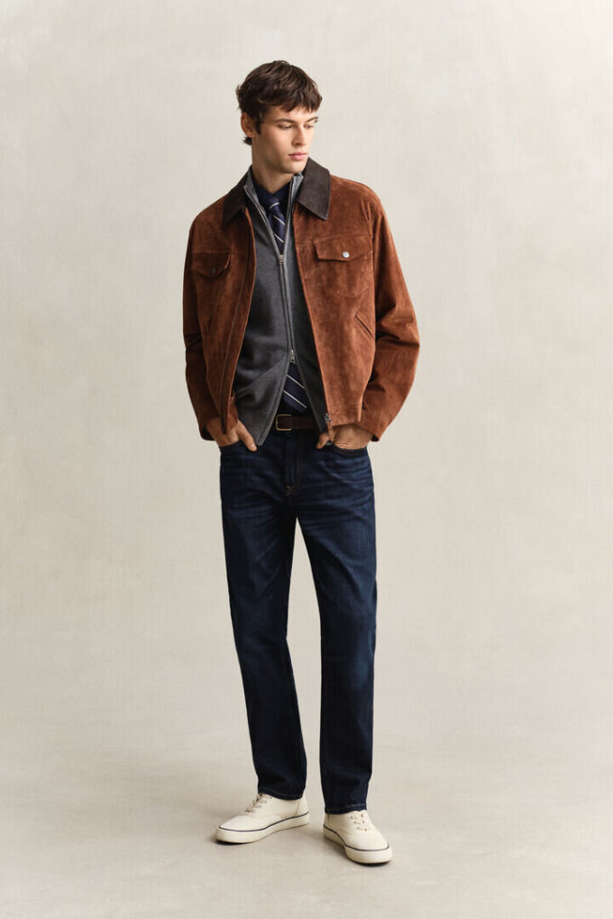 Textured Cotton Zip Cardigan
