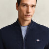Textured Cotton Zip Cardigan