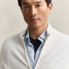 Textured Cotton Zip Cardigan