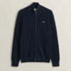 Textured Cotton Zip Cardigan
