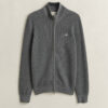 Textured Cotton Zip Cardigan
