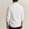 Textured Cotton Zip Cardigan