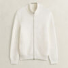 Textured Cotton Zip Cardigan