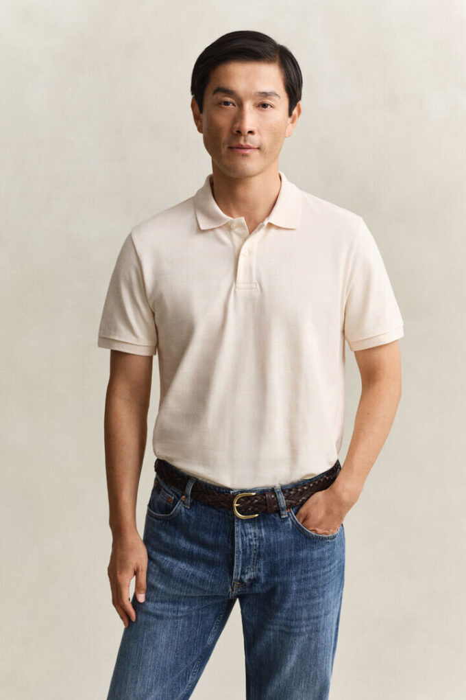 Textured Stripe Polo Shirt