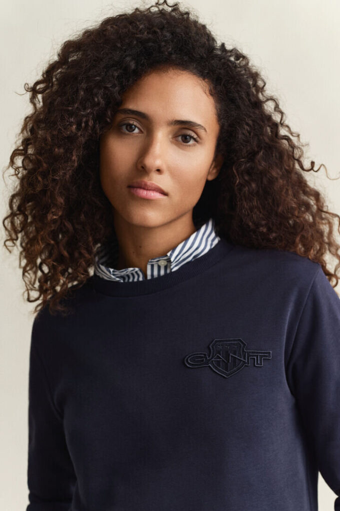 Tonal Shield Crew Neck Sweatshirt