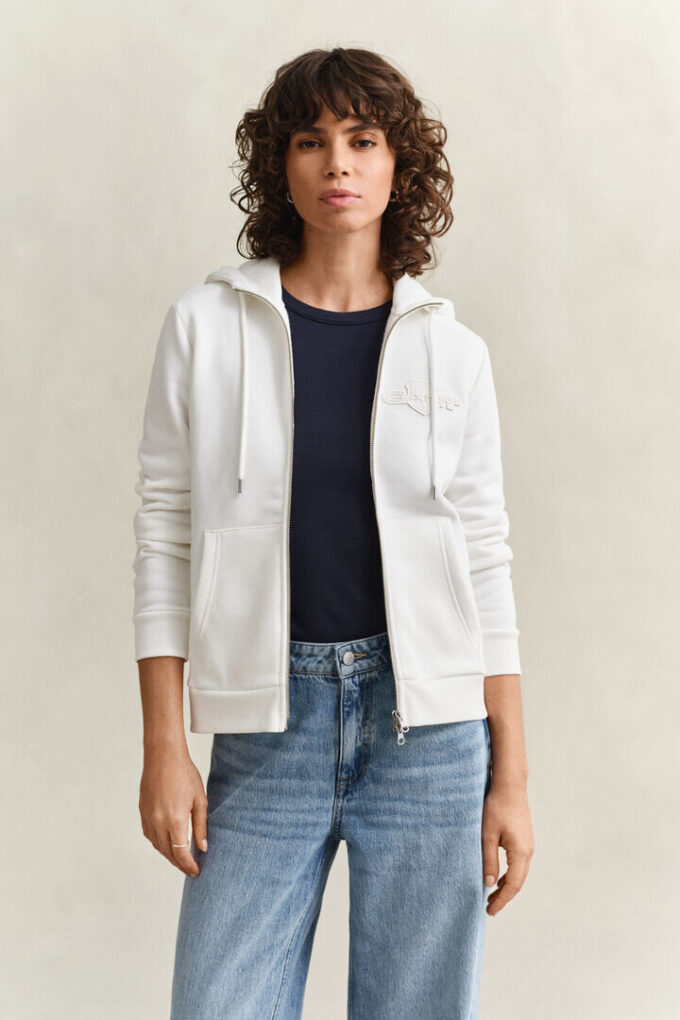 Tonal Shield Zip Hoodie
