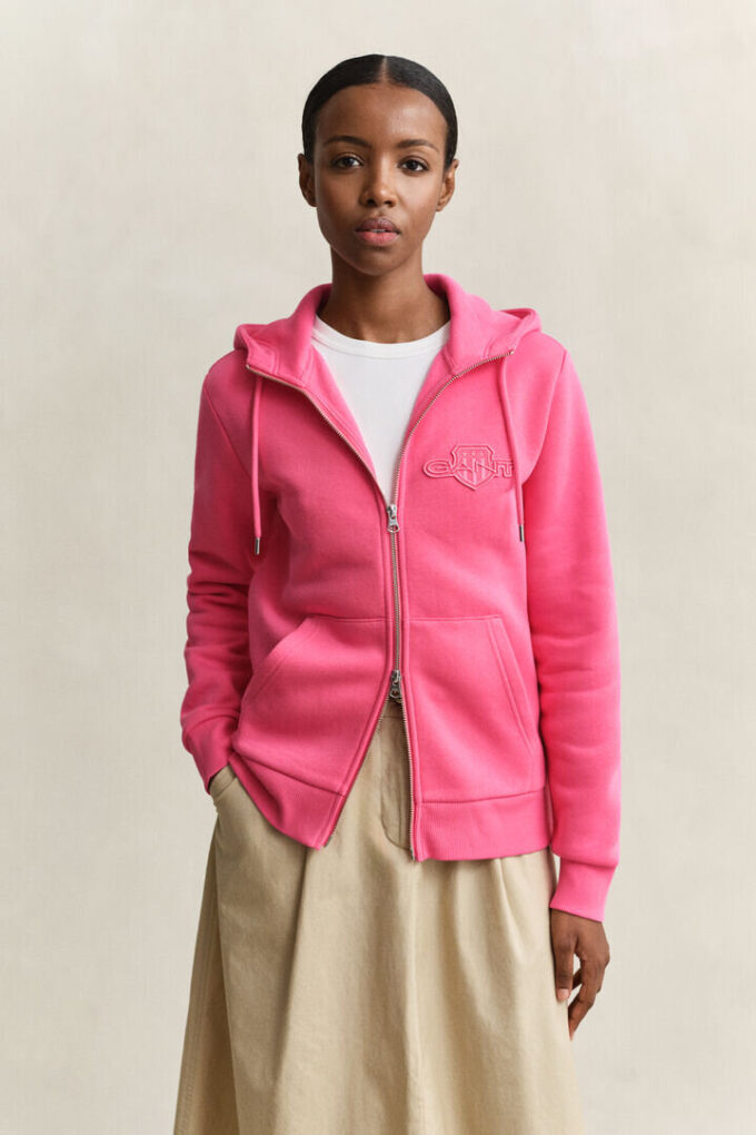 Tonal Shield Zip Hoodie