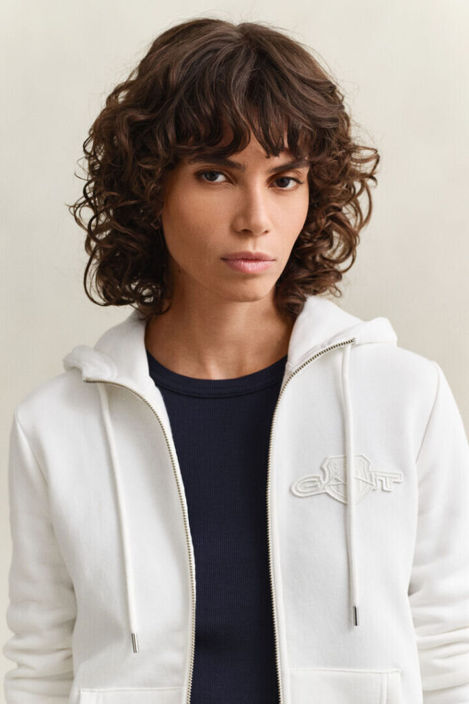 Tonal Shield Zip Hoodie