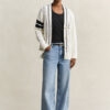 Varsity Cable Knit Cardigan