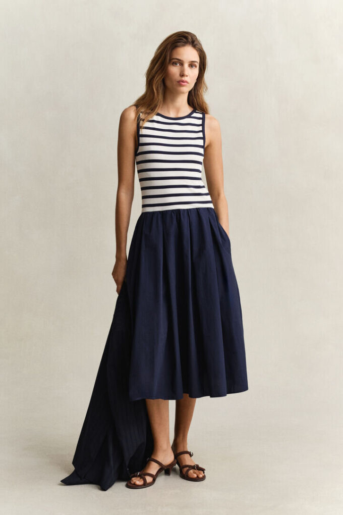 Woven Jersey Dress