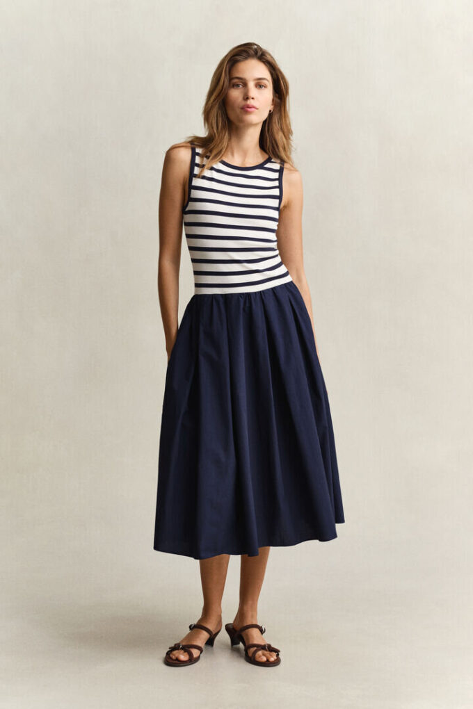 Woven Jersey Dress